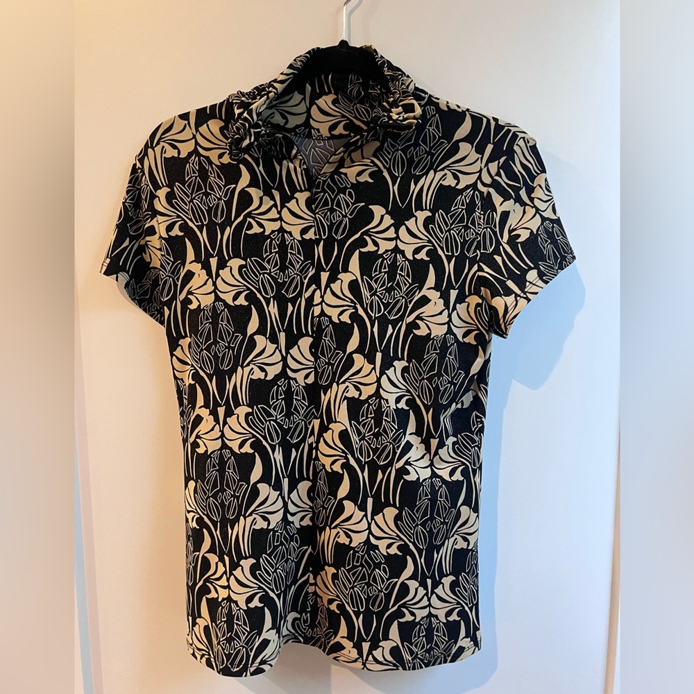 Alfani Black and Cream Patterned Shirt